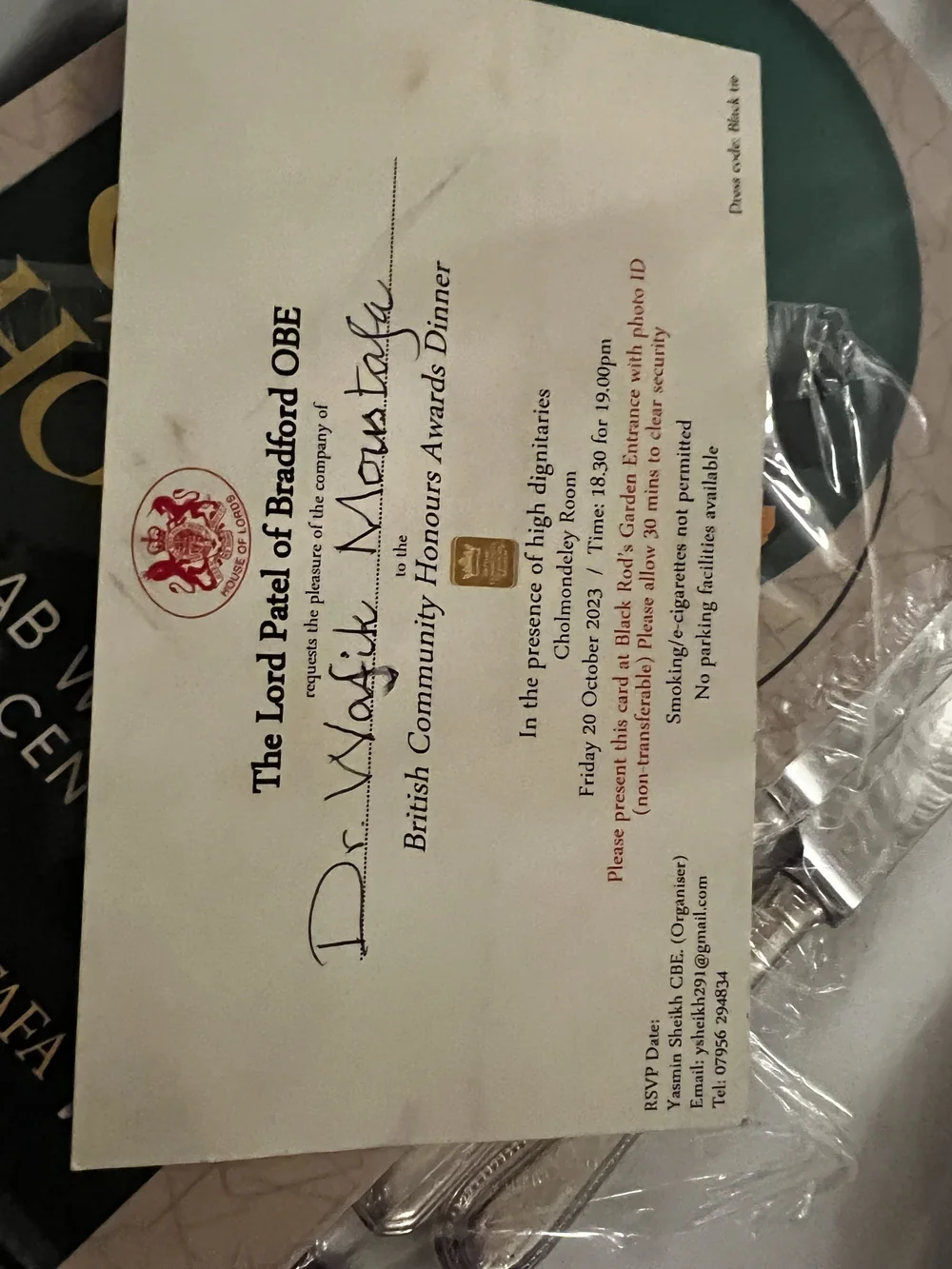 An award presented to Dr Wafik Moustafa